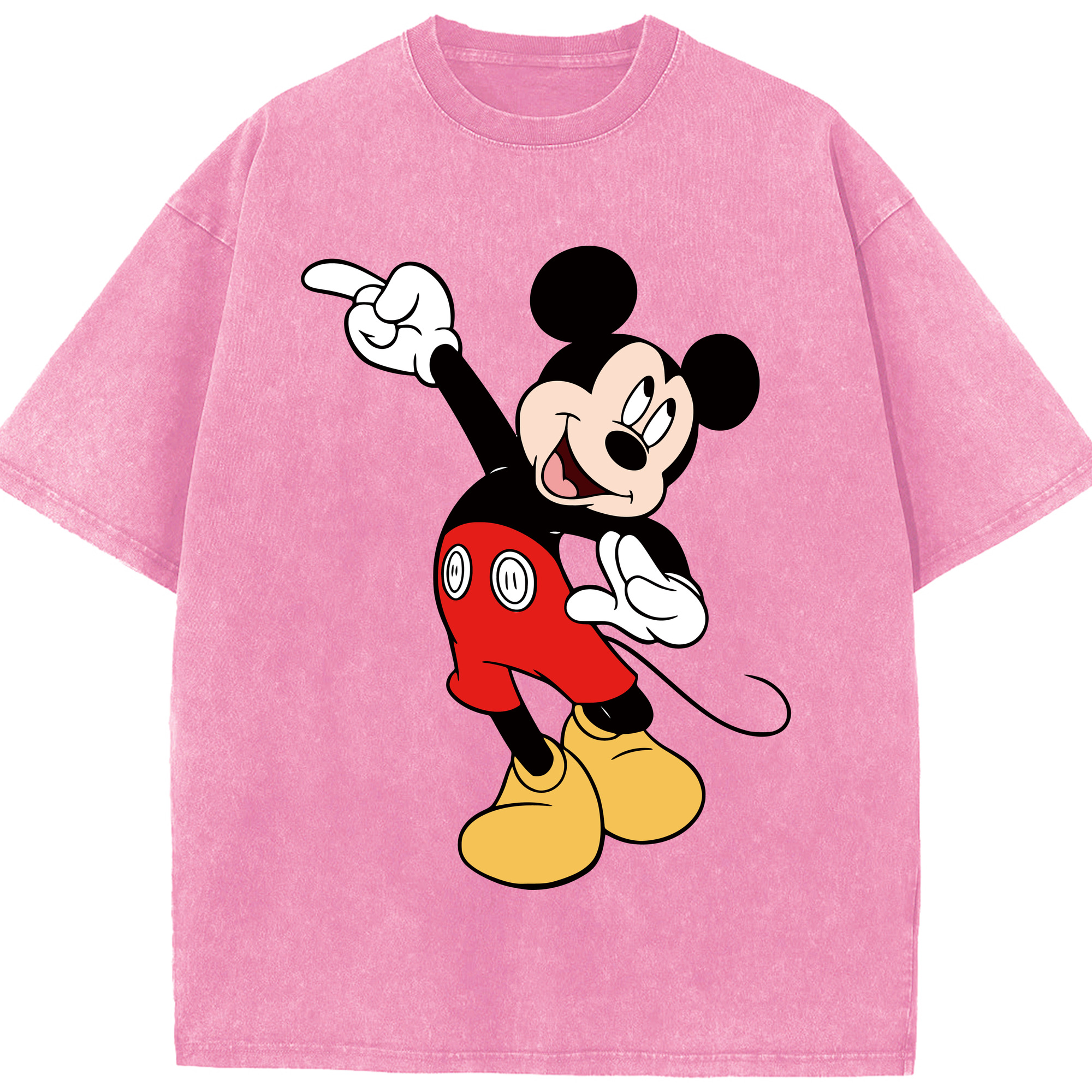 （画像用） ミッキーマウス Mickey Mouse 綿100% ヴィンテージ風 半袖Tシャツ（フロントプリント）